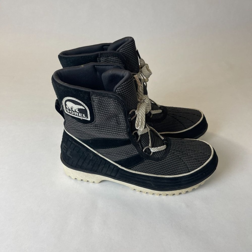 Sorel Tivoli II Black Waterproof Suede Sneaker Boots Womens Size 9.5